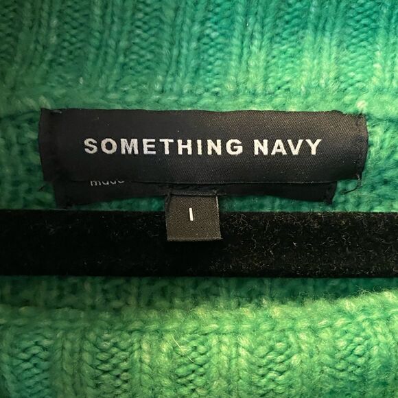SOMETHING NAVY Turtleneck Sweater Green Women’s Size Large - Picture 9 of 10